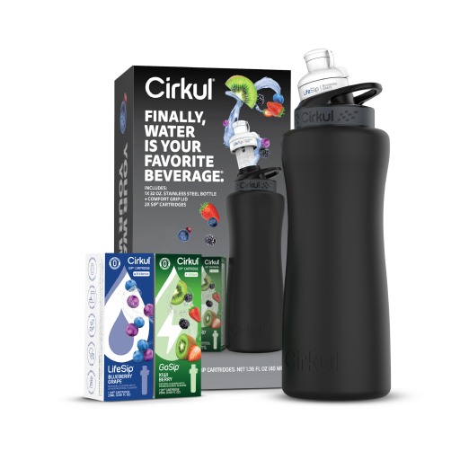 32oz. Matte Black Stainless Steel Bottle Starter Kit E4